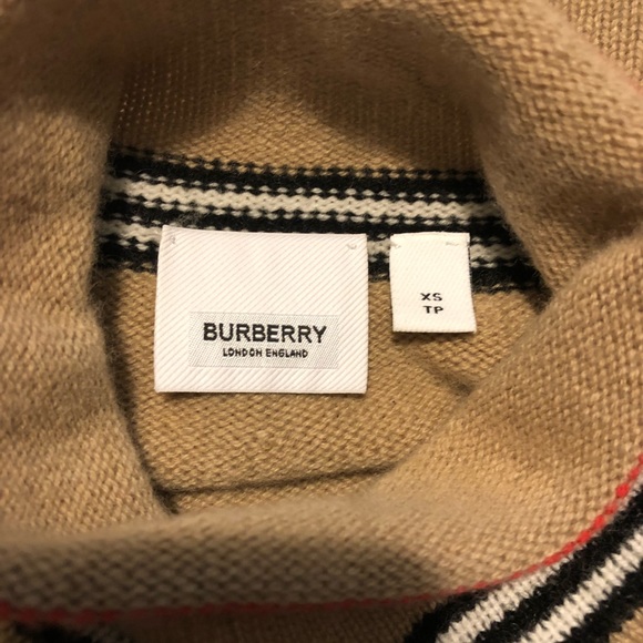 Burberry Icon Striped Cashmere Turtleneck Sweater - Picture 4 of 8